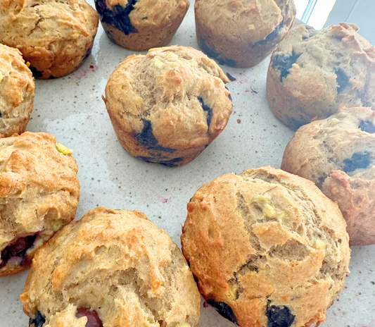 Recipe: Banana Blueberry Seed Muffins